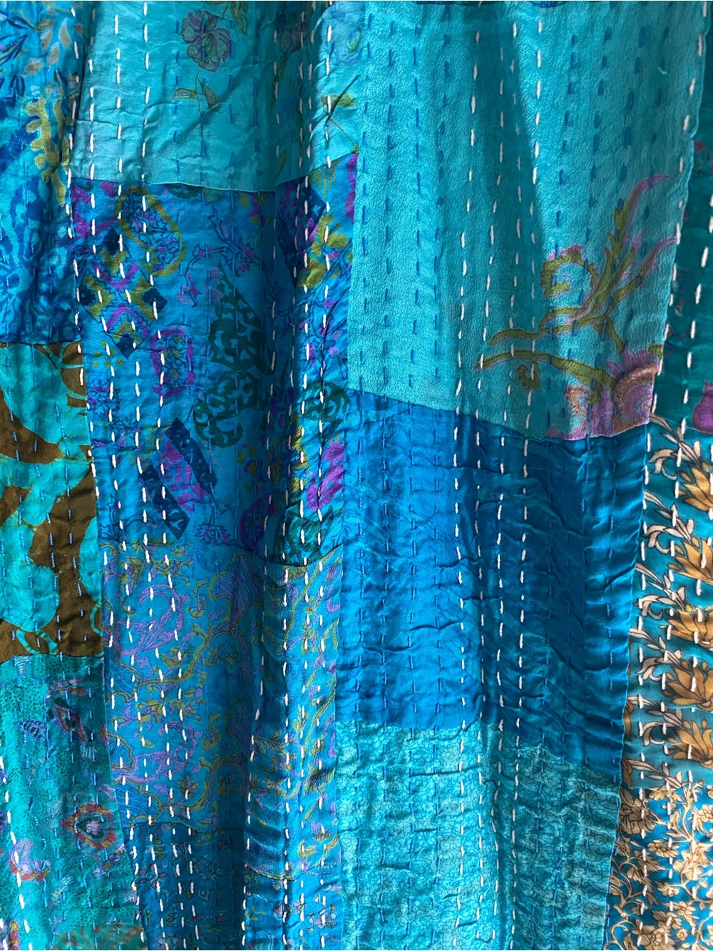 Kantha Kimono Patola Jacket Handmade Jacket Patchwork Kimono Robe - Picture 10 of 16